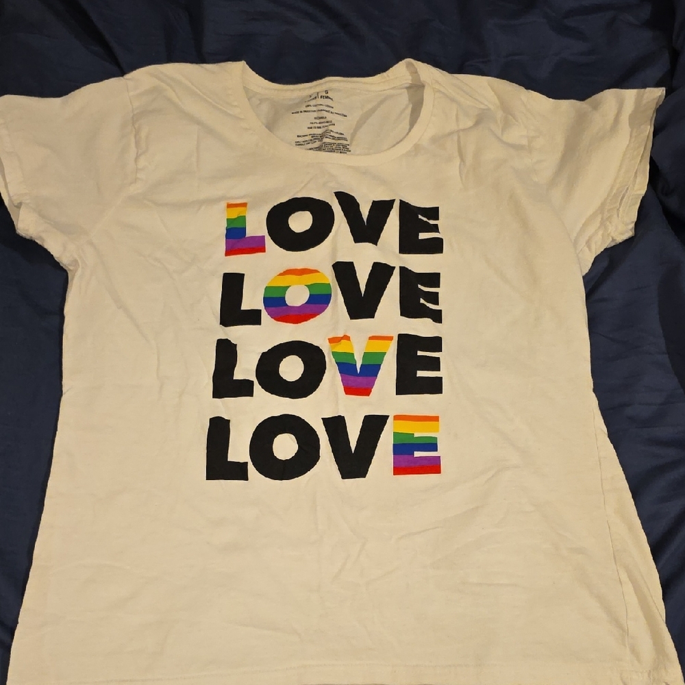 Women's White Love Graphic T-Shirt